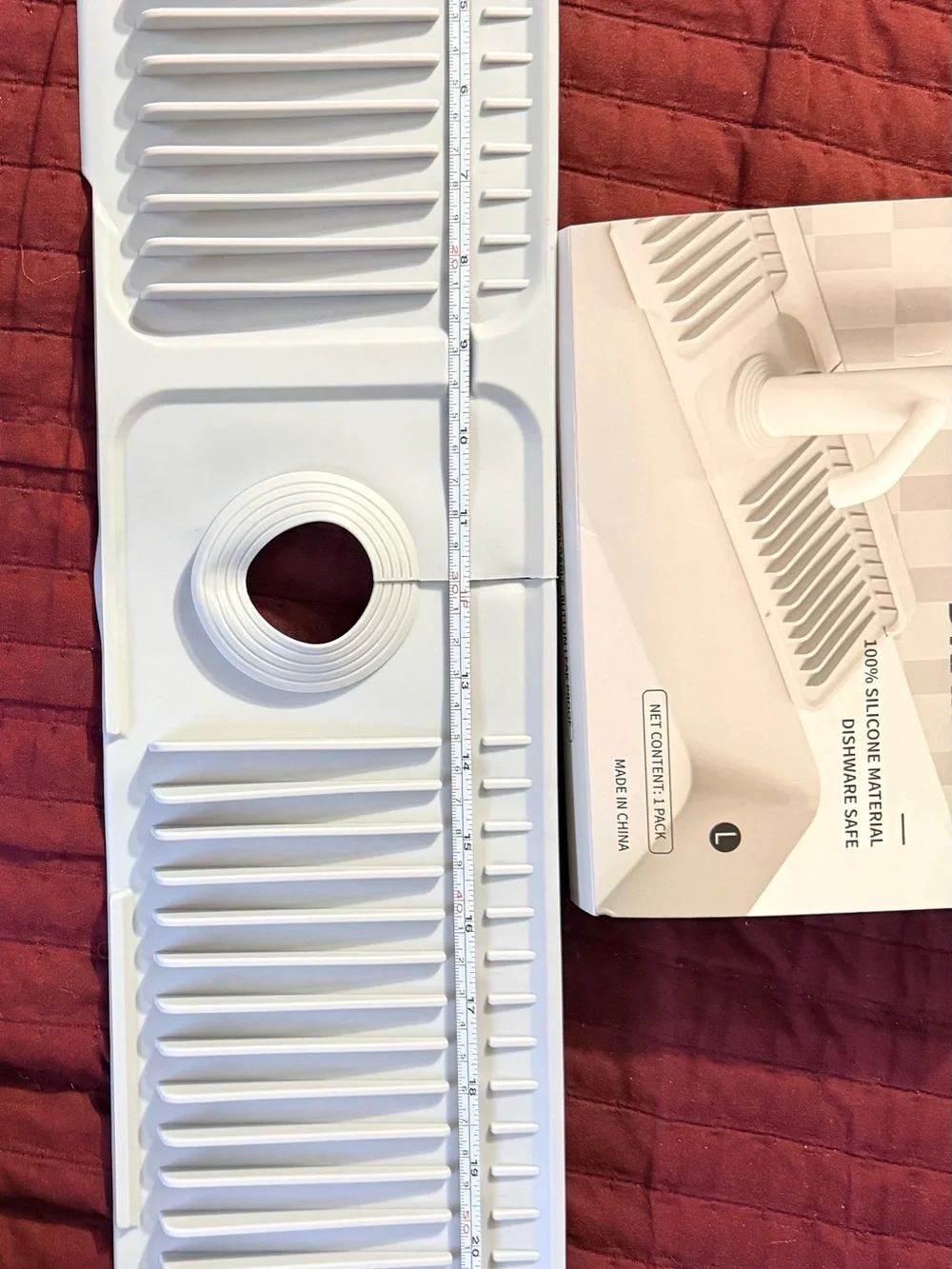 Foldable Button Drain Pad Silicone Sink Rack - White